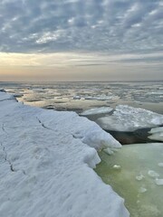 Baltic Sea winter snow ice coast beach Carnikava Latvia