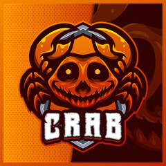 Crab mascot esport logo design illustrations vector template, gaming logo for team game streamer youtuber banner twitch discord © FNR Graphics