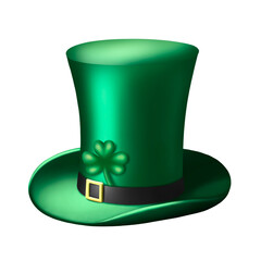 green high hat with clover leaf for Patrick's day
