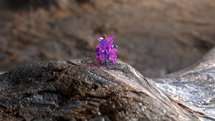 3D abstract pink glass vase 