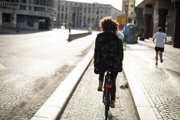 bicycle on the street in the city