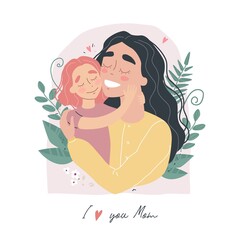Mothers Day greeting card. I love you Mom