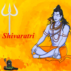 Lord Shiva the Hindu God for religious Shivratri background