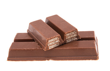 waffles in chocolate isolated
