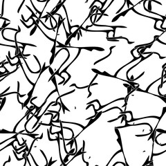 Seamless black and white background. Grunge texture monochrome