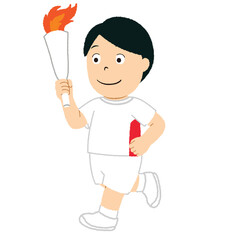 聖火ランナーのイラスト