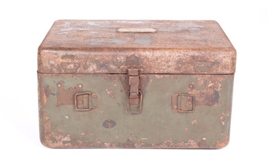 Old rusted green army case