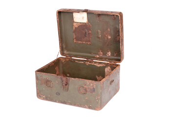 Old rusted green army case