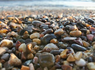 Sea wet pebbles.