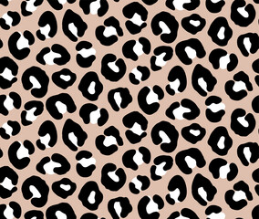 Leopard print, cheetah seamless pattern, jaguar texture. Jungle exotic background. Leo repeat vector design. Wild Animals fur illustration.