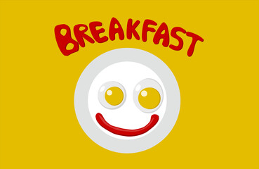 scrambled eggs with ketchup on a plate breakfast