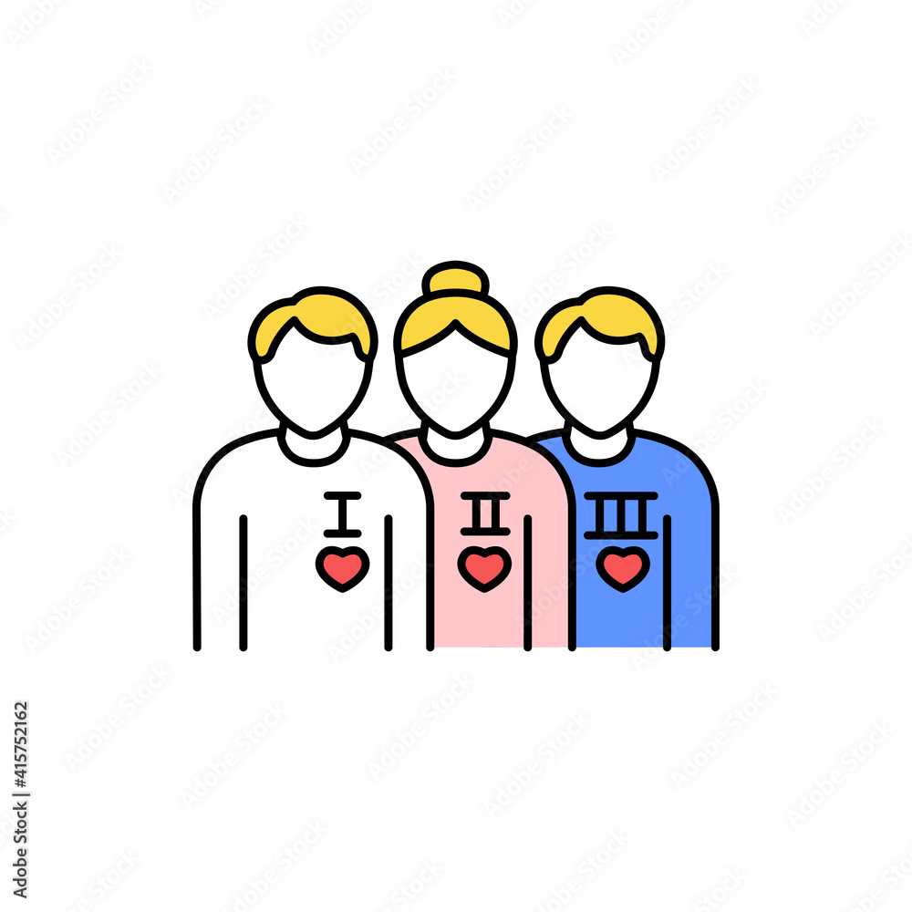 Wall mural donation queue color line icon. pictogram for web page, mobile app