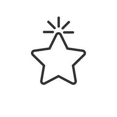 Star. Star vector icon, isolated. Star in line design. Vector illustration
