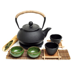 Obraz na płótnie Canvas iron japanese teapot isolated on white background 