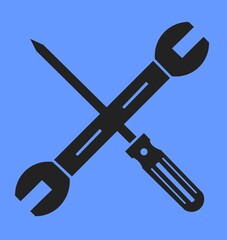 iconic screwdriver & wrench vector art