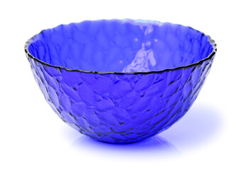 Glass bowl on white background