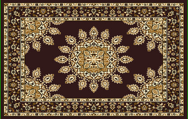 Carpet and bathmat Vintage Style Tribal design pattern with distressed texture and effect
