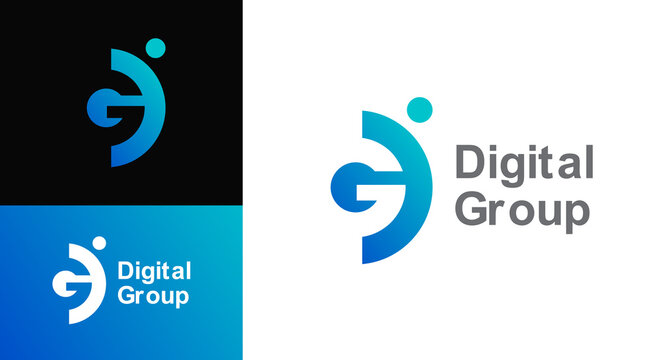 Business corporate letter GD logo design vector. Colorful letter GD logo vector template. Letter D logo for technology.