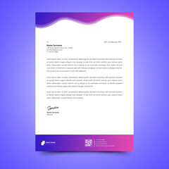 Business letterhead template vector pink