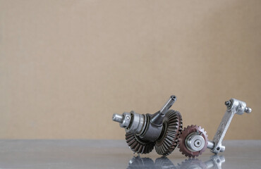 Industrial background with a fragment of the differential. Copy space. 