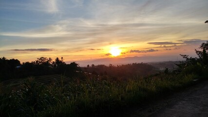 sunset in the mountains
