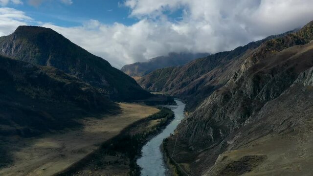 Time lapse of dramatic sky in mountains