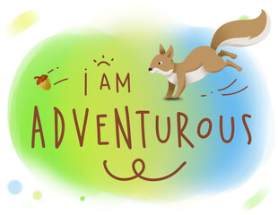Kids Motivational Illustration (Squirrel)