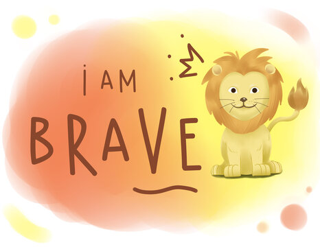 Kids Motivational Illustration (Lion)