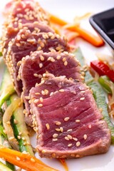Teriyaki, typical Japanese dish of red tuna.