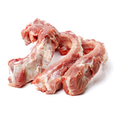 Raw spare ribs on white background 