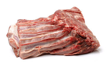 raw lamb meat on white background
