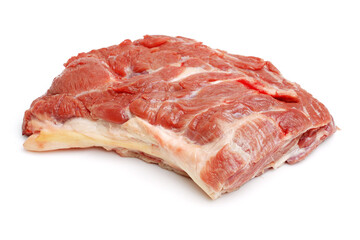 raw lamb meat on white background