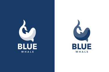 Obraz premium Unique blue whale logo icon design concept