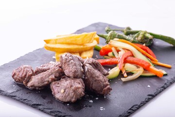 Pork tenderloin, with vegetables and potatoes