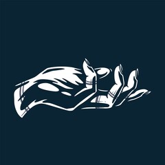 Obraz premium Woman wrist . Female hand with fingers and tattoo for nail bar. Element for beauty studio. Fashion, trendy style of fingernails