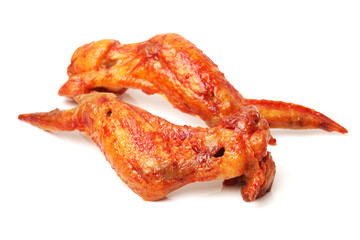 grill chicken wings on white background 