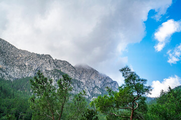 Fototapeta premium The scenic views from the skirts of Sivridag, at the massif of Beydaglari near Gedeller village in Antalya