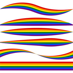 horizontal stripes lgbt flag with different profile shape vector lgbt pride flag curved stripes