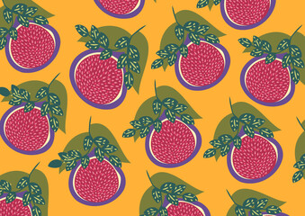 seamless pattern with fruits