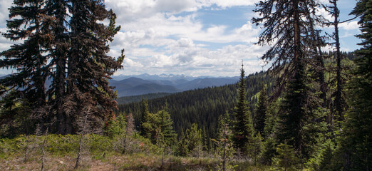 looking across at distant mountains, Manning Park, British Columbia, Canada
