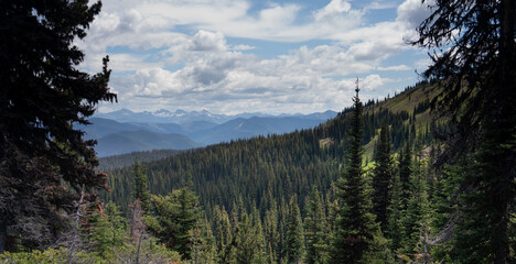 looking across at distant mountains, Manning Park, British Columbia, Canada