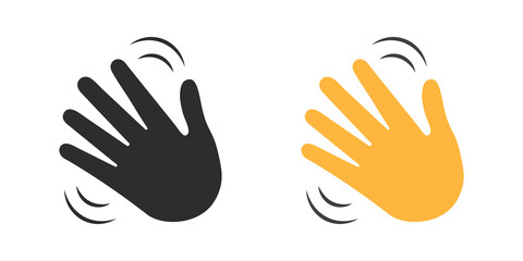 Waving hand gesture vector isolated on white background