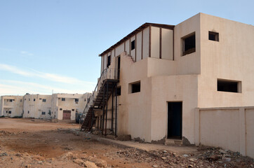 Obraz na płótnie Canvas Empty streets and abandoned houses. Sharm El Sheikh, Egypt