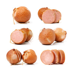 sausages isolated on white background 
