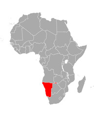 Karte von Namibia in Afrika