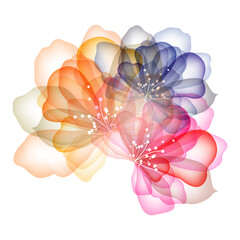 Abstract flower background  with pink, blue and orange colors for backgrounds or design templates