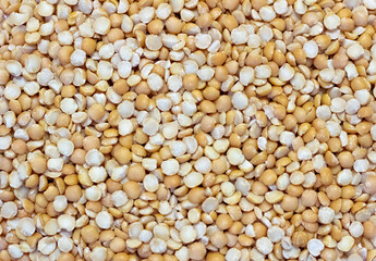 Background of dried peas close-up. The texture of the dried peas