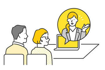 オンラインでお客様に提案をするビジネスパーソン