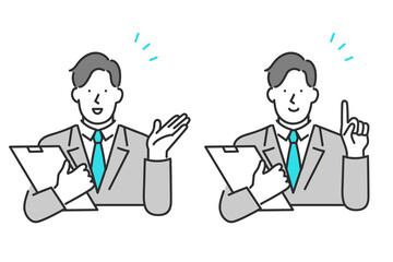 お客様に提案をするビジネスパーソン