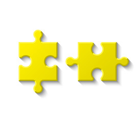 Obraz premium Puzzle two piece business presentation infograph. 2 Step process diagram. Section compare banner.